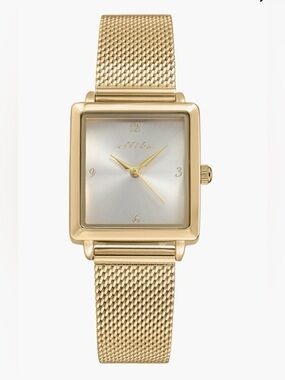 ETTIKA Square Case Mesh Strap Vanilla &Gold Women’s Watch Without Box